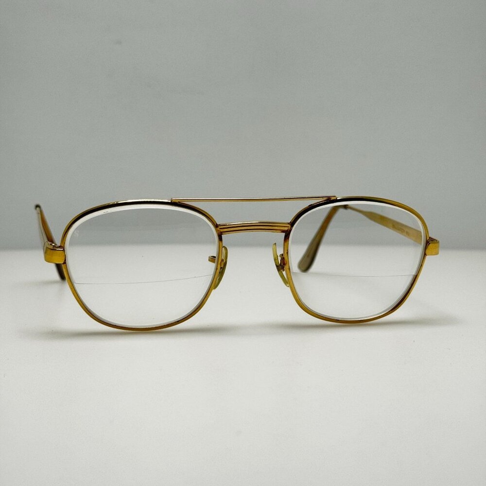 Bausch & Lomb B&L Safety 5 3/4 Gold Eye Glasses Eyeglasses Frames 52-22